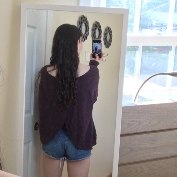 purple open back sweater - Picture 2 of 4